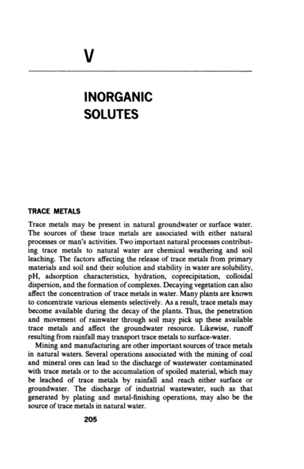 V INORGANIC SOLUTES | Drinking Water and Health,: Volume 1