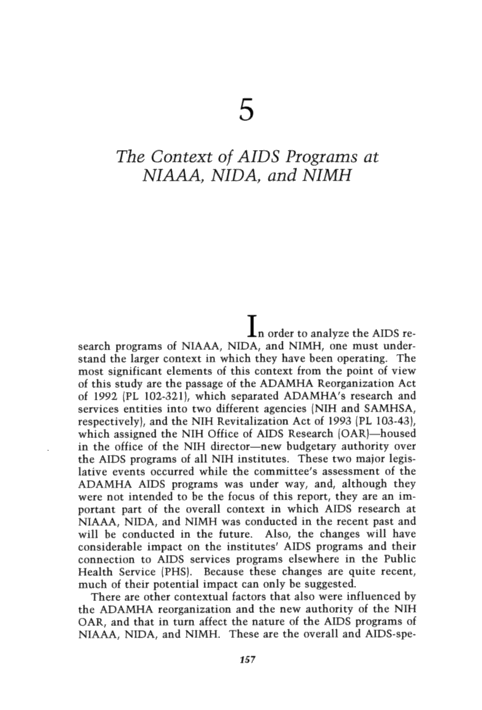 5 The Context Of Aids Programs At Niaaa Nida And Nimh Aids And Behavior An Integrated 1848