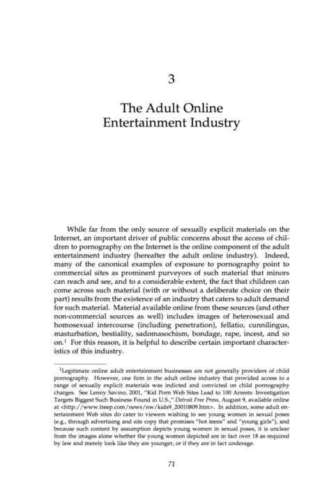 Adult Porn Online - 3. The Adult Online Entertainment Industry | Youth, Pornography, and the  Internet |The National Academies Press