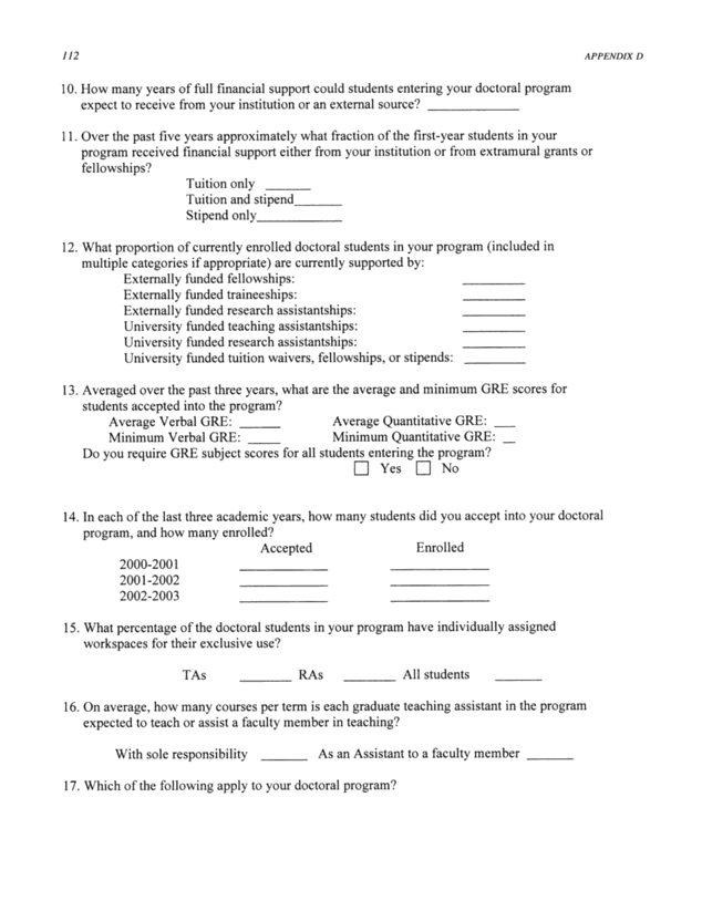 questionnaire examples for research
