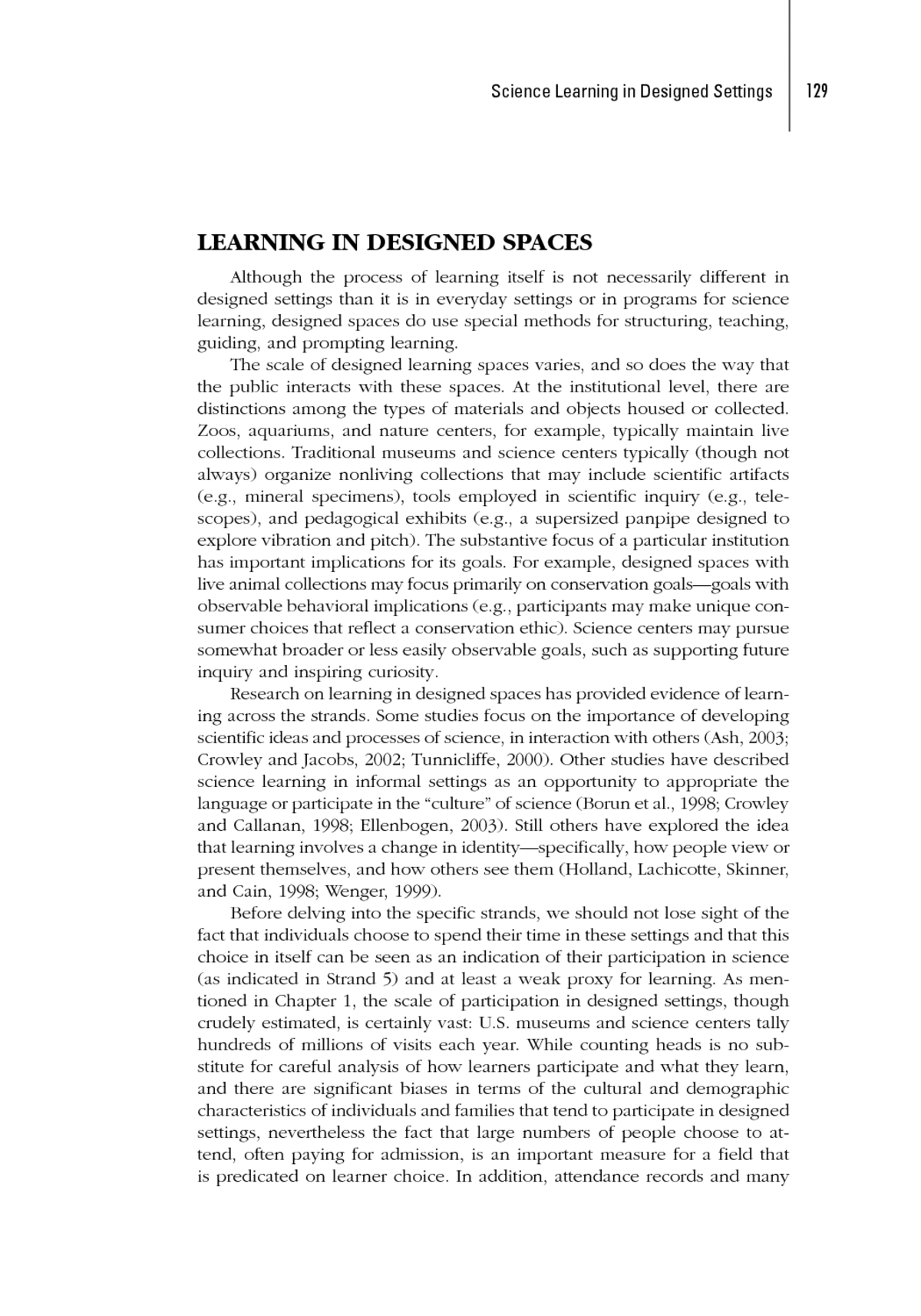 5 Science Learning in Designed Settings | Learning Science in Informal  Environments: People, Places, and Pursuits |The National Academies Press