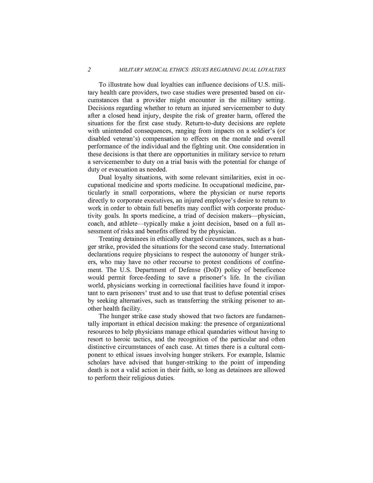 Summary Military Medical Ethics Issues Regarding Dual Loyalties Workshop Summary The National Academies Press image