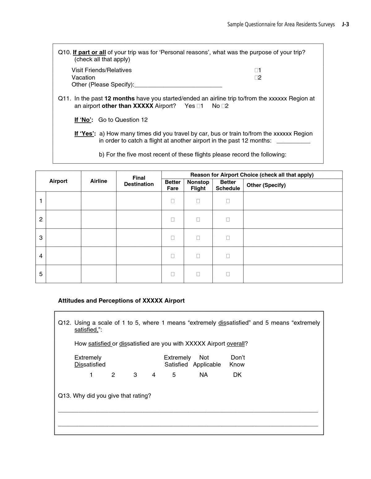 questionnaire format for survey