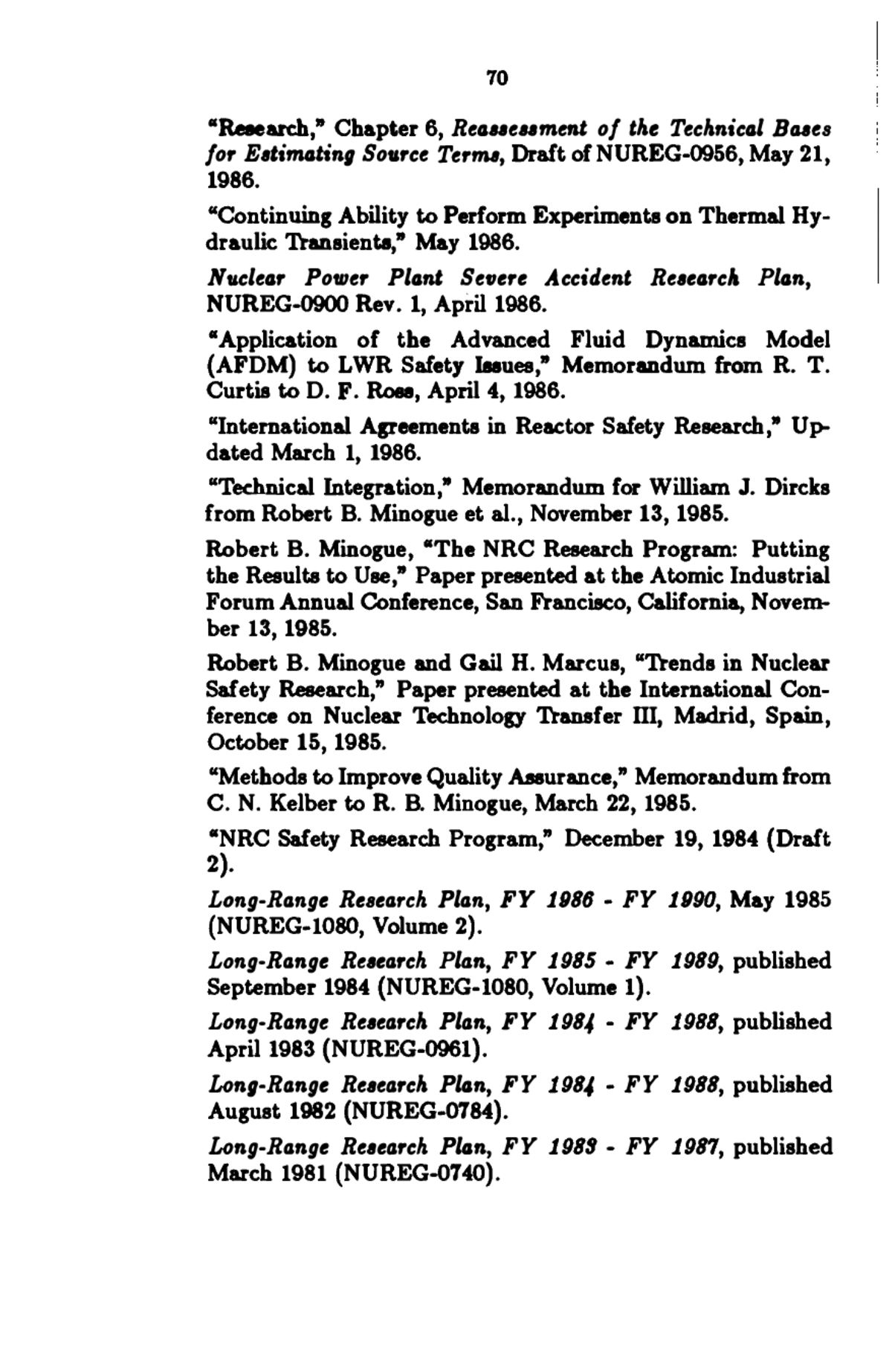 Bibliography of reports on research sponsored by the NRC office of nuclear  regulatory research, July--December 1977 - Page 106 of 112 - UNT Digital  Library