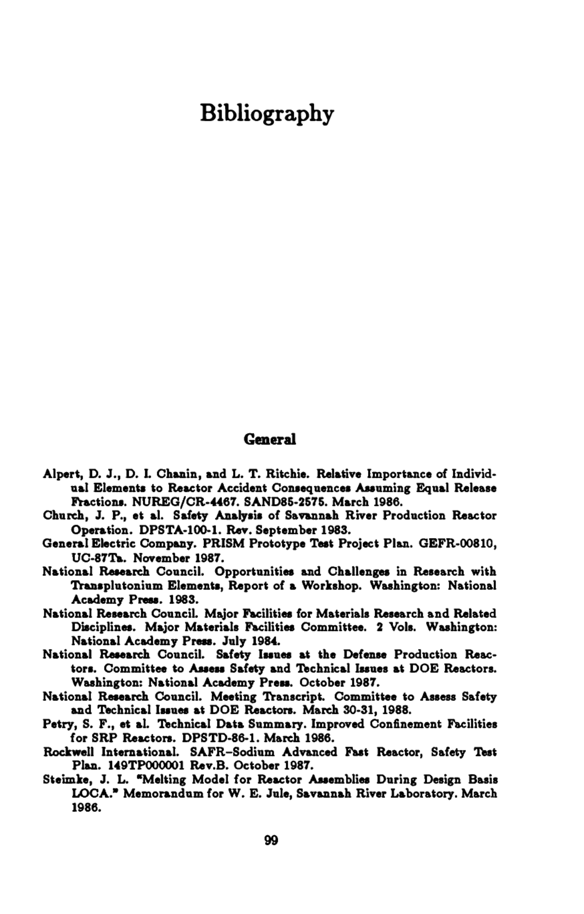 Bibliography of reports on research sponsored by the NRC office of nuclear  regulatory research, July--December 1977 - Page 106 of 112 - UNT Digital  Library