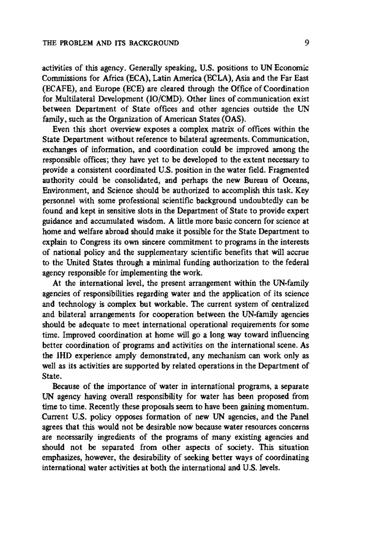 THE PROBLEM AND ITS BACKGROUND | United States Participation in the  International Hydrological Program 1975-: A Report of the Panel on  Post-Decade Procedures to the . National Committee for the International  Hydrological