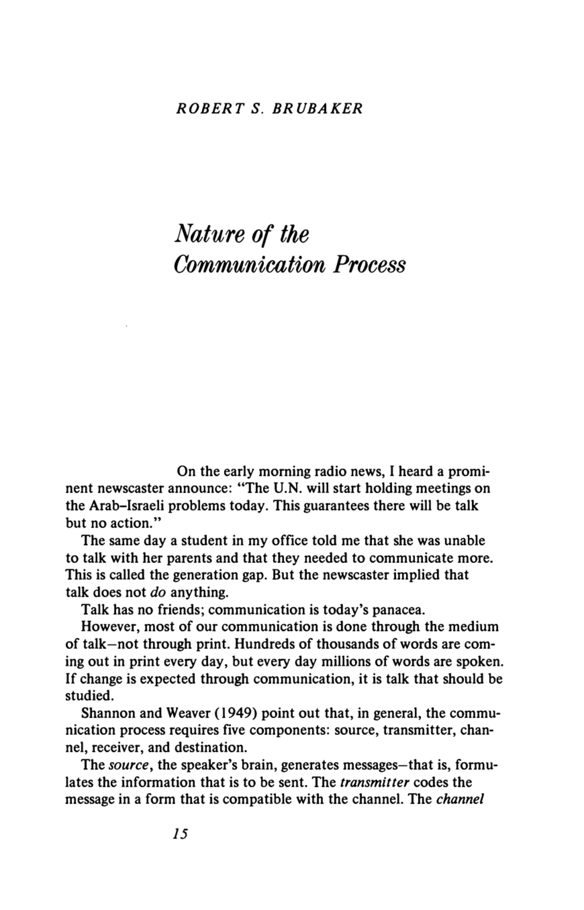 the process of communication and its components