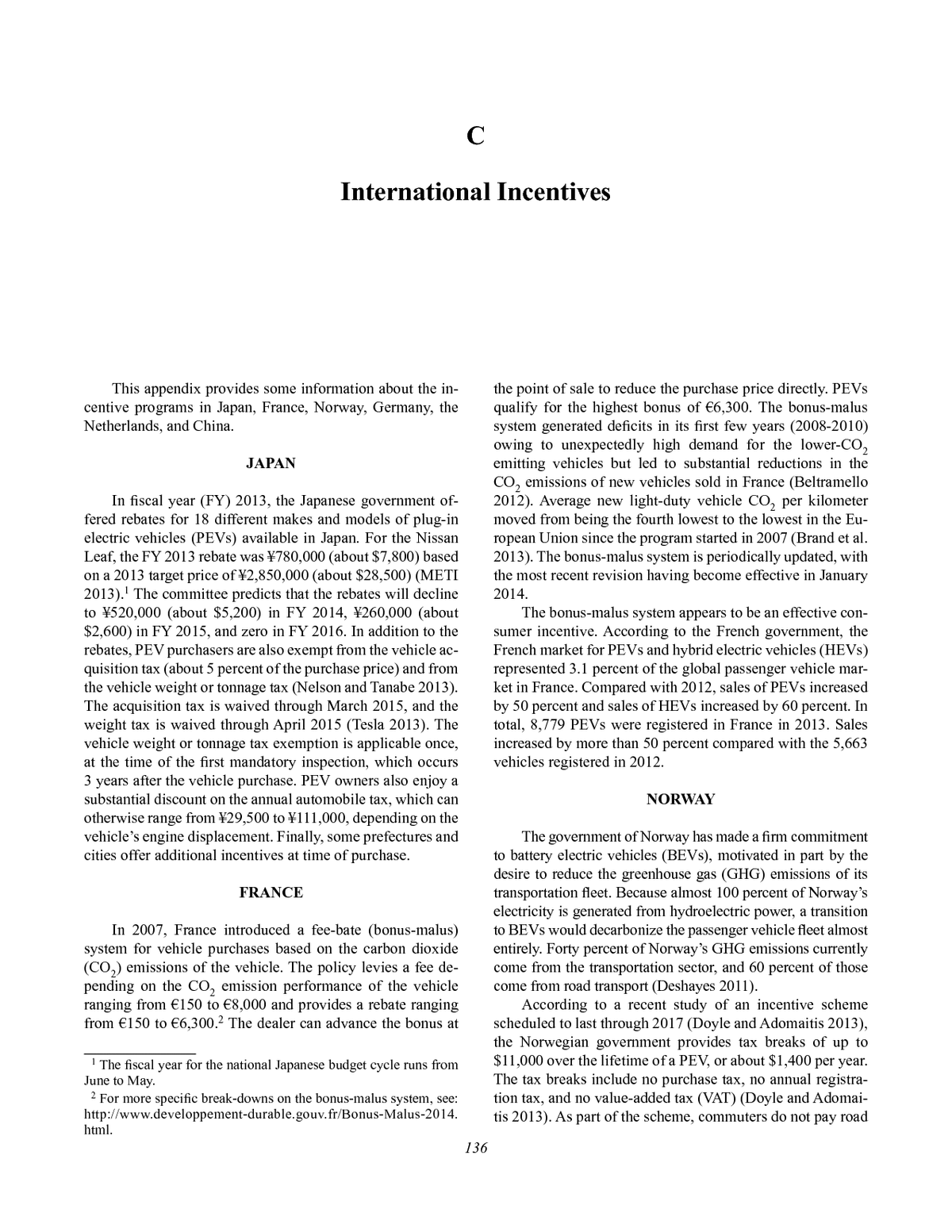 Appendix C International Incentives Barriers to