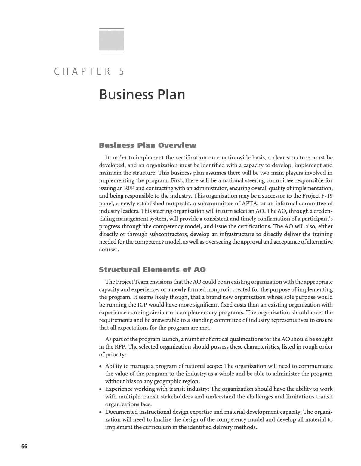 business plan chapter 5
