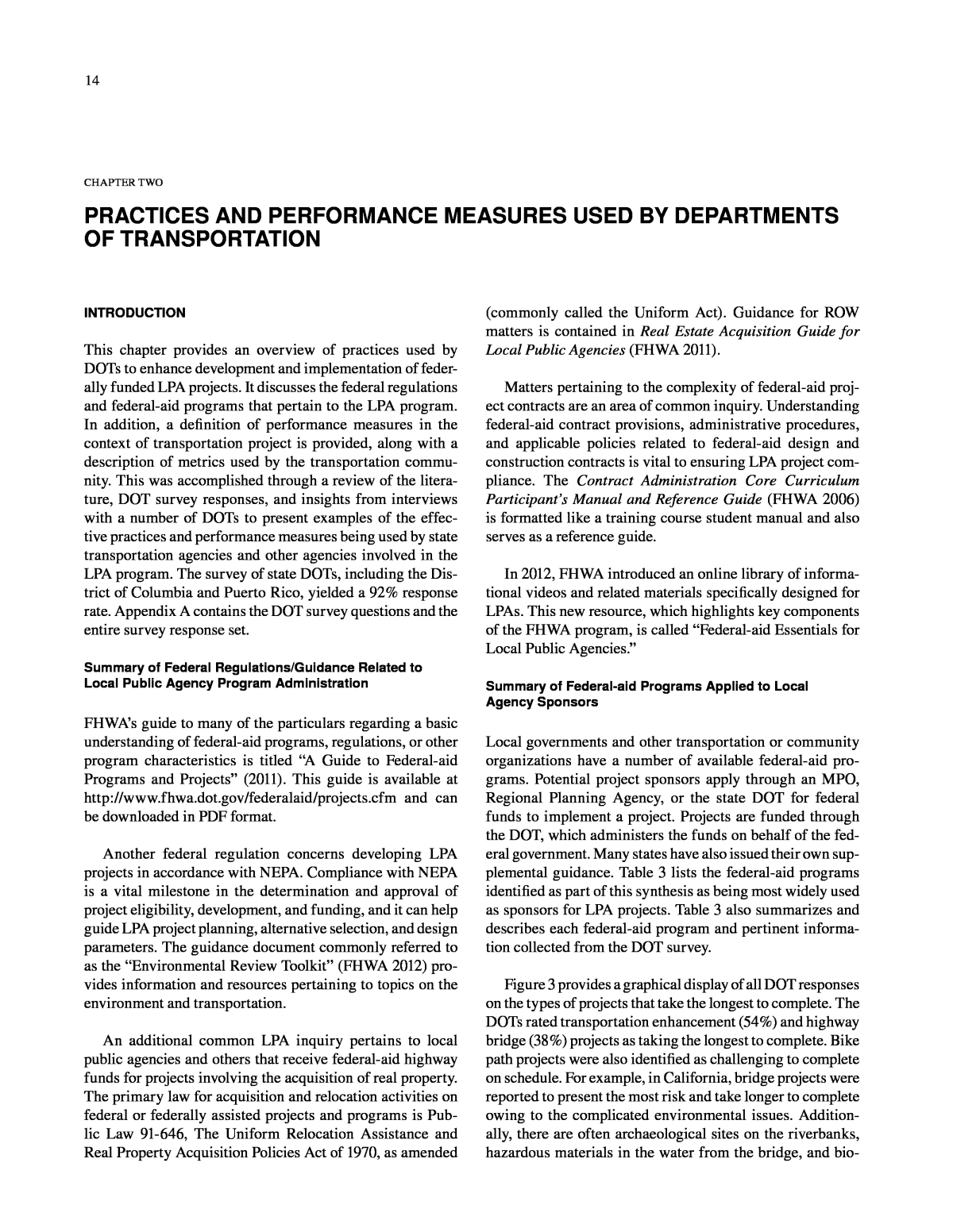 CHAPTER TWO Practices and Performance Measures Used by Departments
