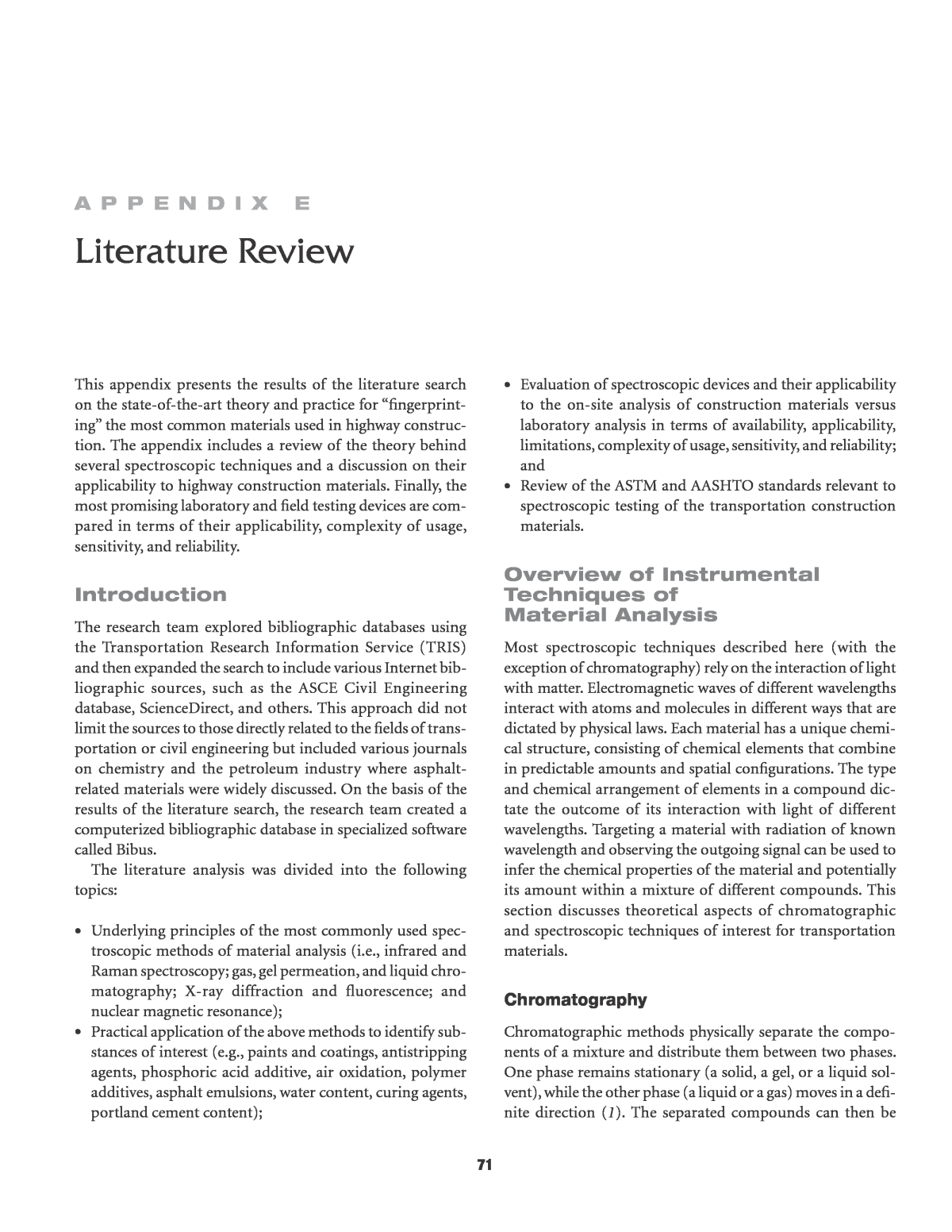 appendix for literature review