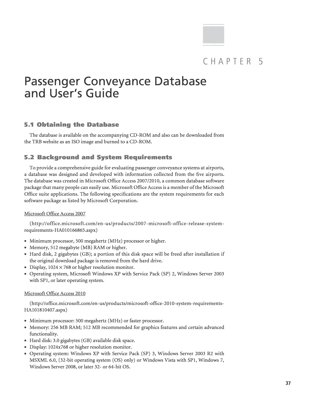 Chapter 5 - Passenger Conveyance Database And User S Guide.