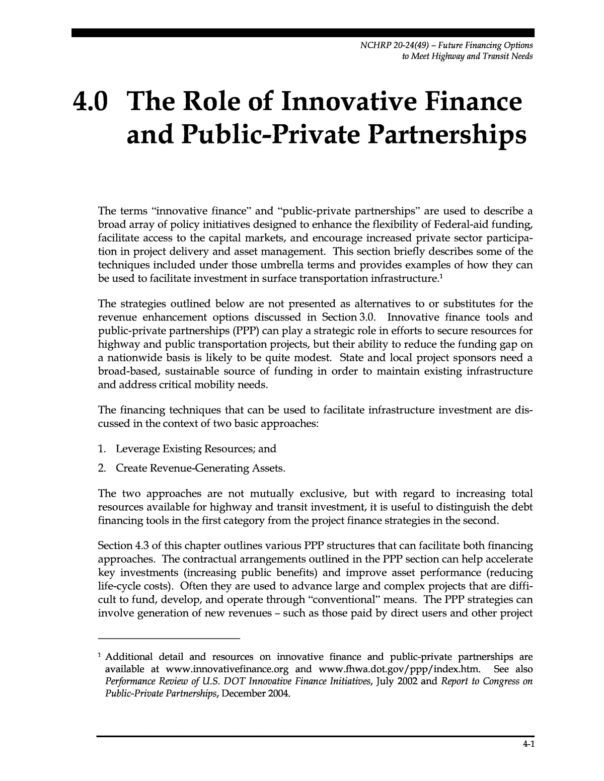 FHWA - Center for Innovative Finance Support - Project Profiles