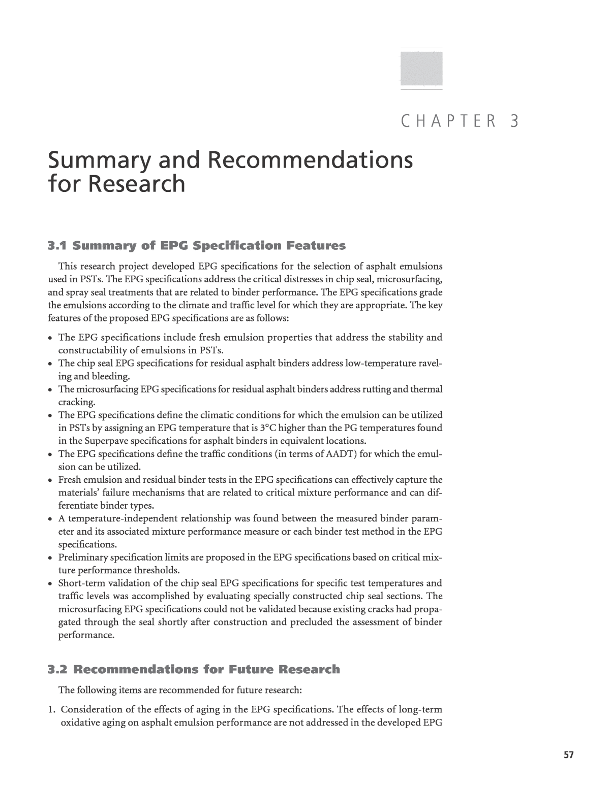 Chapter 3 - Summary and Recommendations for Research | Performance