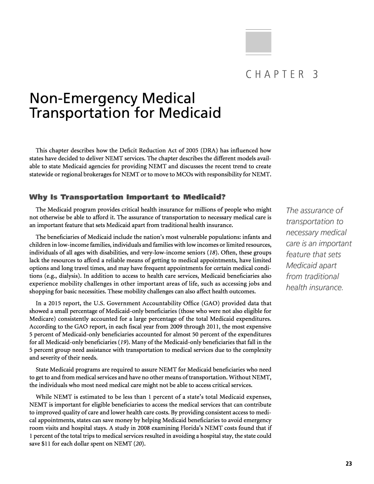 Chapter Non Emergency Medical Transportation For Medicaid Handbook For Examining The