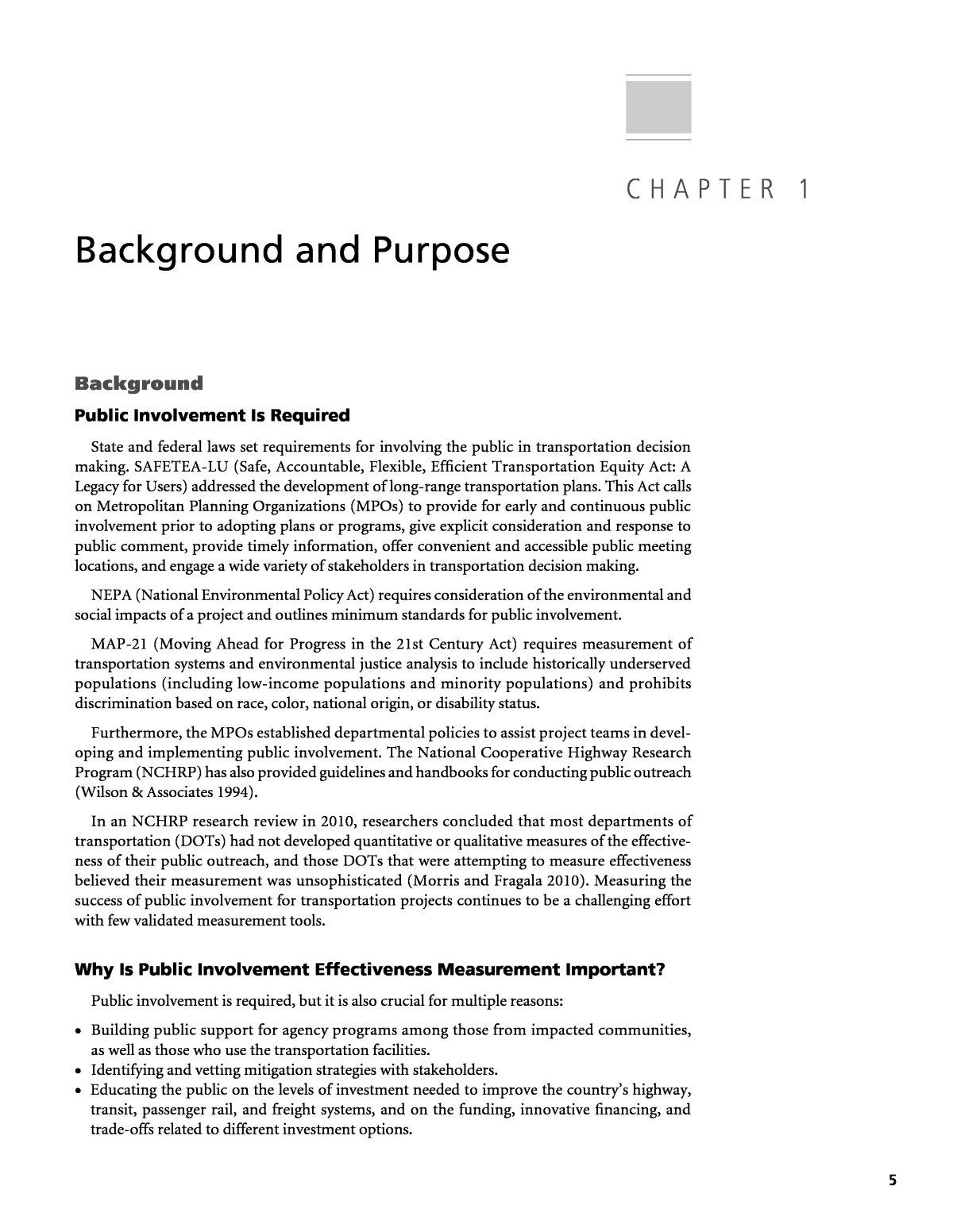 Purpose and Background Information