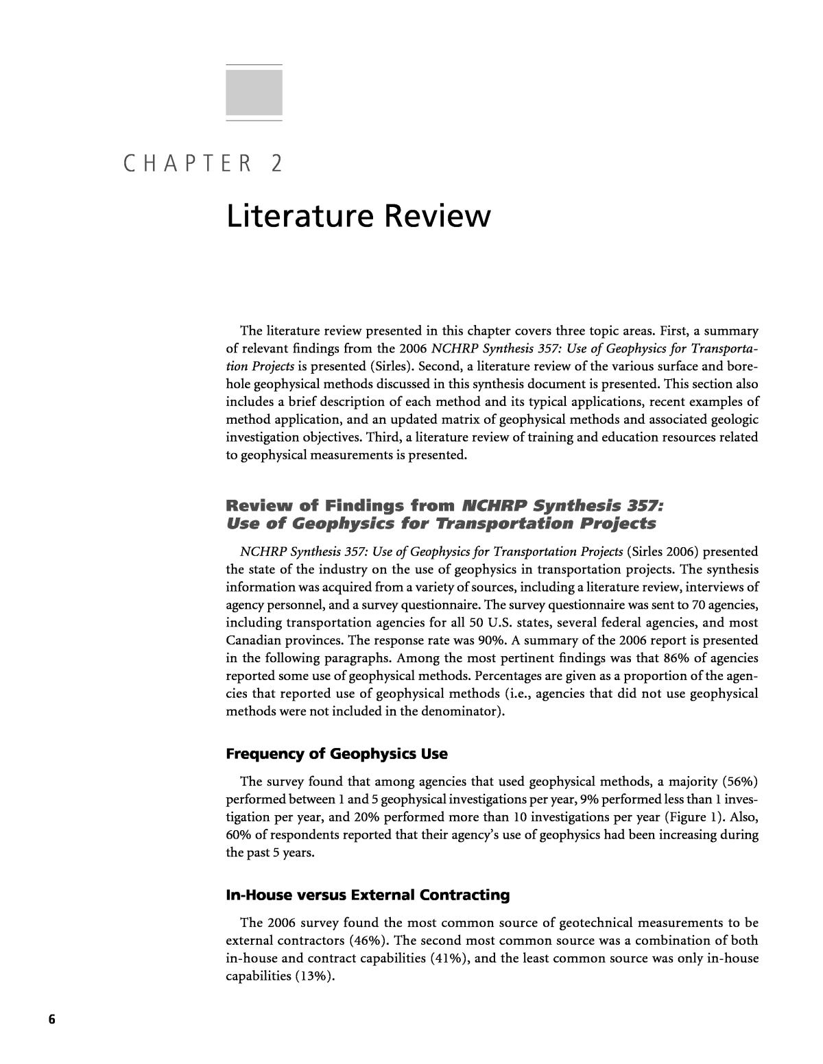 literature review on geophysical survey