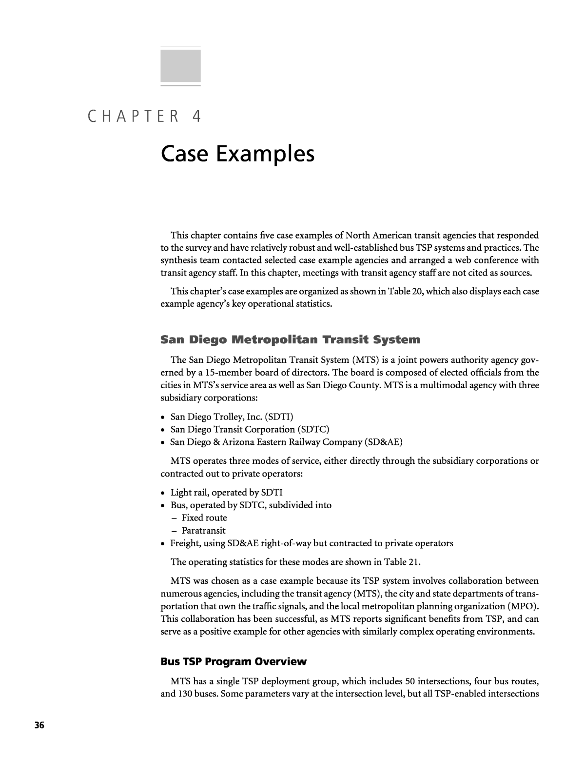 Chapter 4 - Case Examples, Bus Rapid Transit: Current State of Practice
