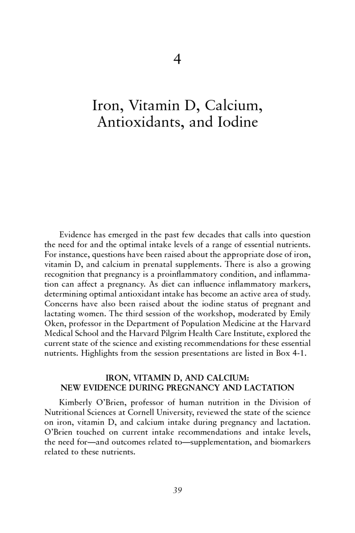 Iron Vitamin D Calcium Antioxidants And Iodine Nutrition During Pregnancy And Lactation
