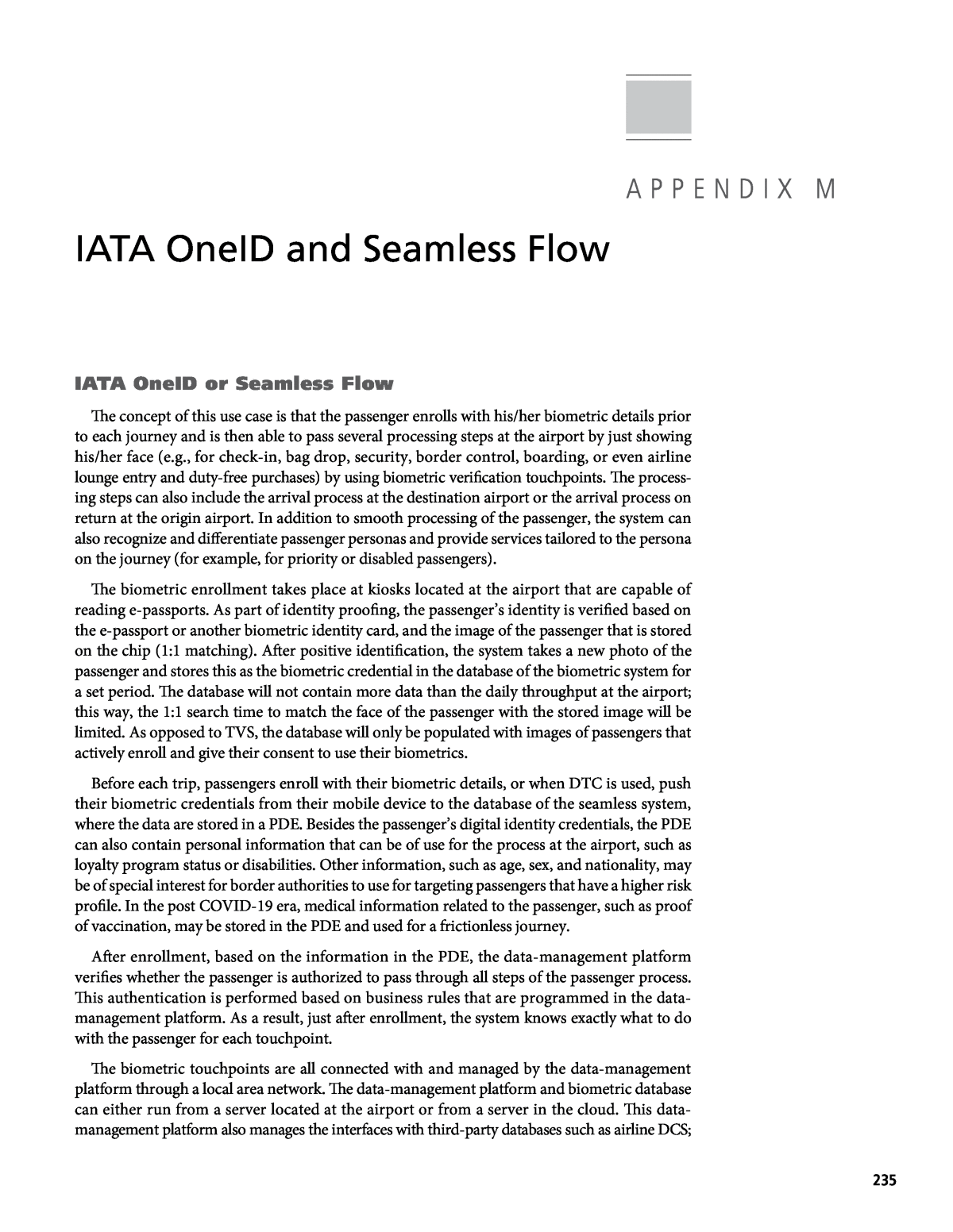 Appendix M - IATA OneID and Seamless Flow, Airport Biometrics: A Primer