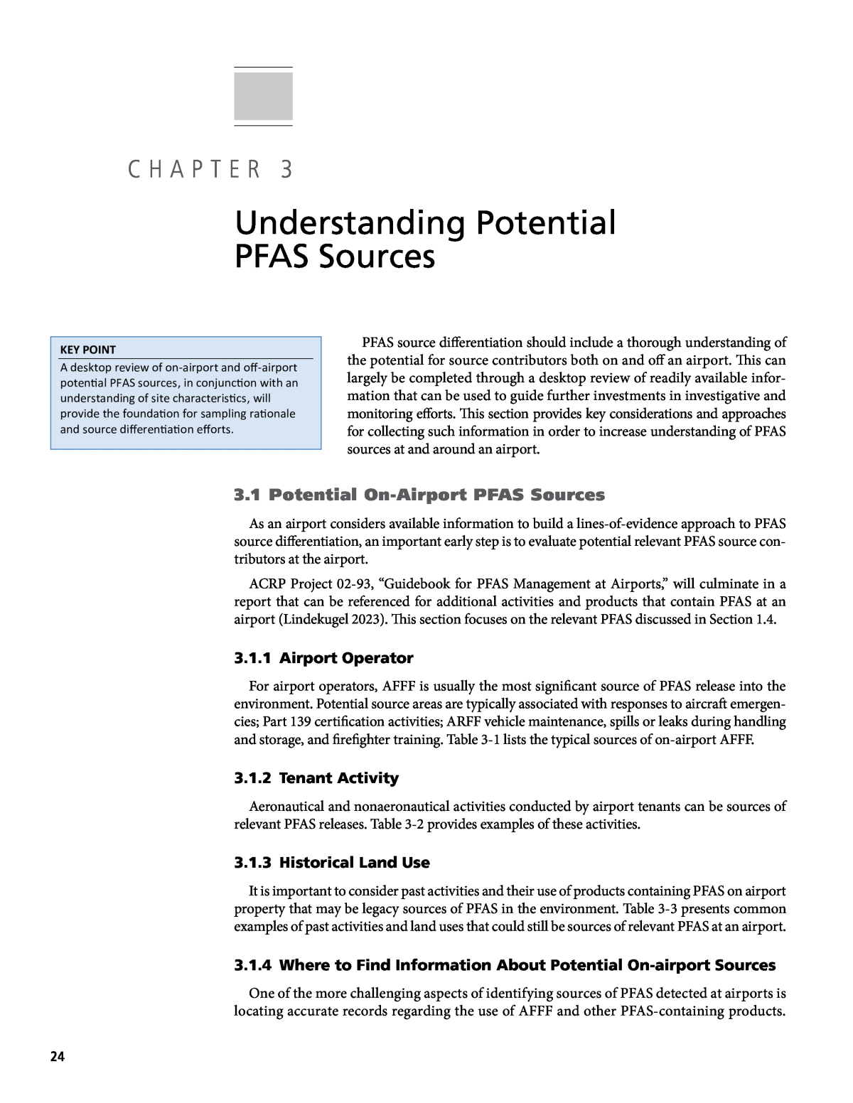 Chapter 3 - Understanding Potential PFAS Sources, PFAS Source  Differentiation Guide for Airports