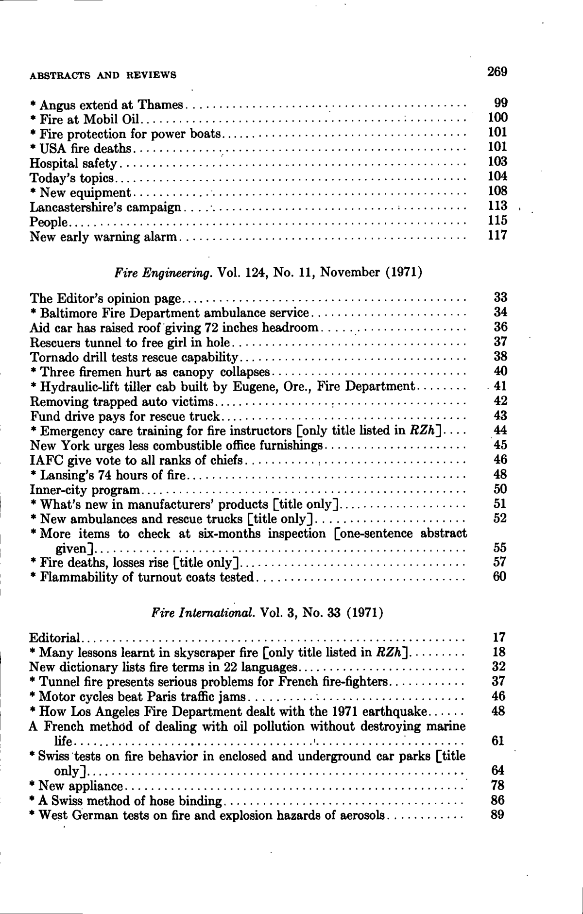 Soviet Abstract Journal Fire Protection | Fire research abstracts