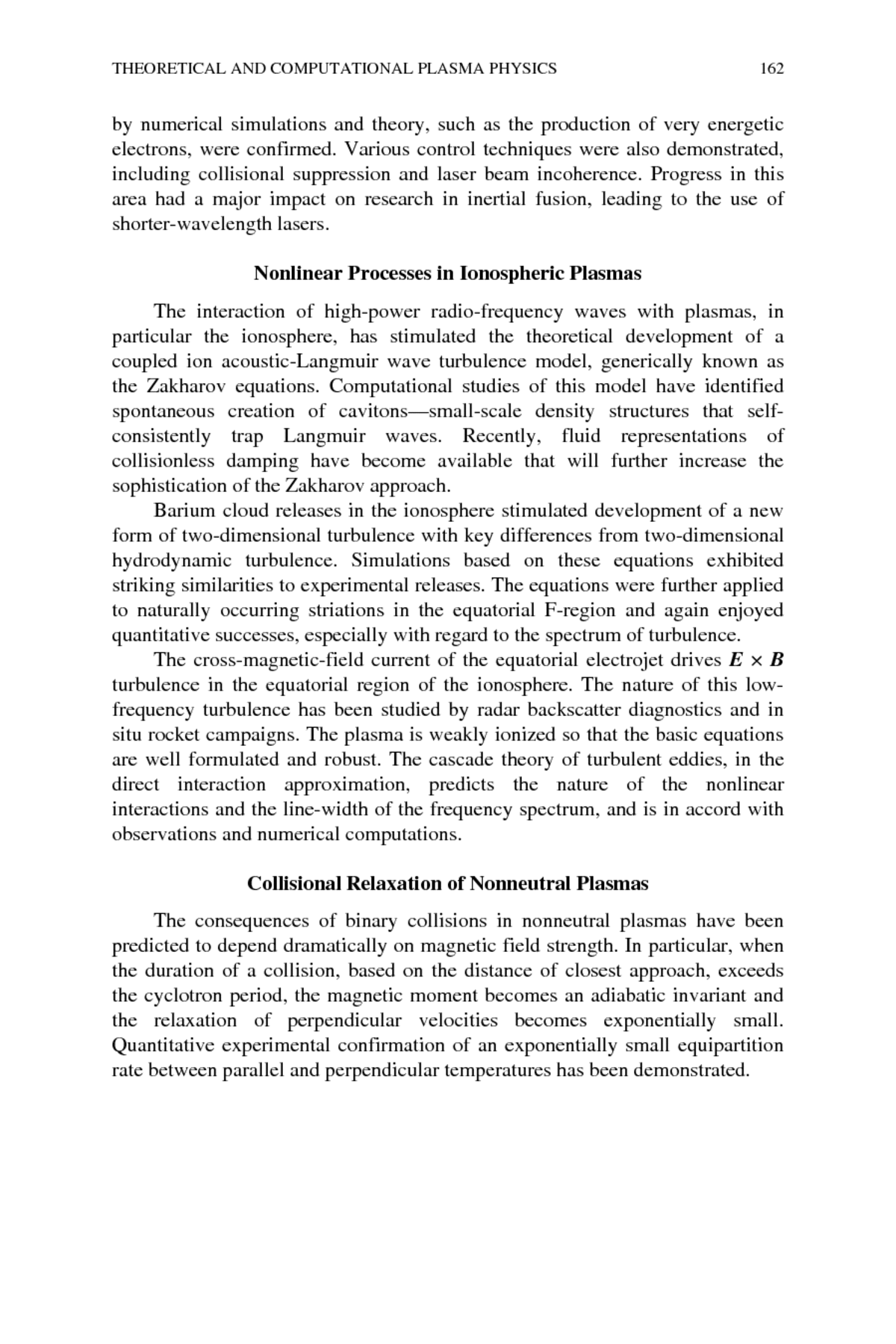 Plasma theory & computation, Research