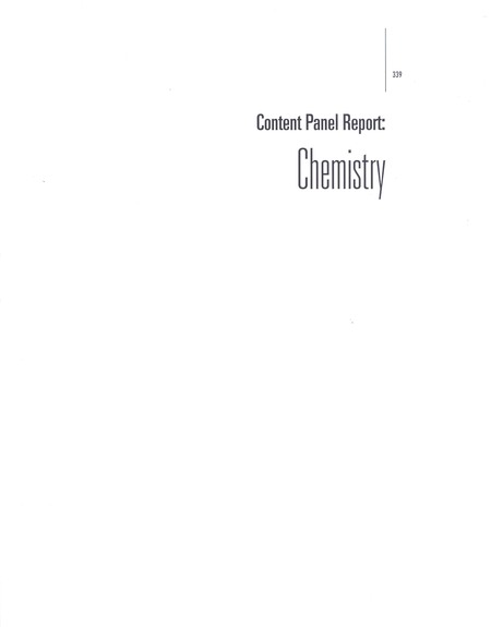 Learning and Understanding: Improving Advanced Study of Mathematics and Science in U.S. High Schools: Report of the Content Panel for Chemistry