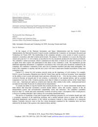 Aeronautics Research and Technology for 2050: Letter Report
