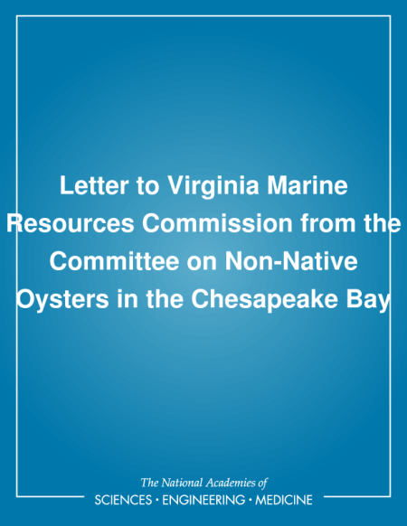 Letter to Virginia Marine Resources Commission from the Committee on Non-Native Oysters in the Chesapeake Bay