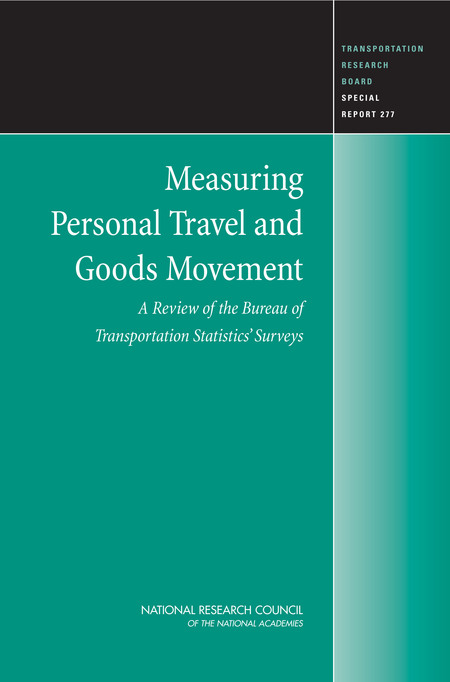 Cover: Measuring Personal Travel and Goods Movement: A Review of the Bureau of Transportation Statistics' Surveys -- Special Report 277
