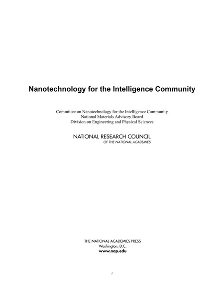 Nanotechnology for the Intelligence Community