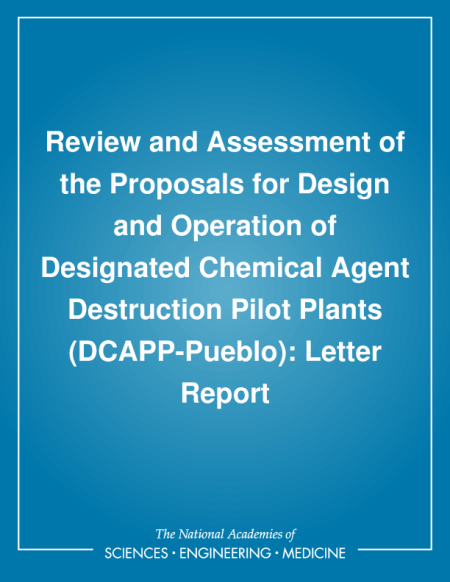 Review and Assessment of the Proposals for Design and Operation of Designated Chemical Agent Destruction Pilot Plants (DCAPP-Pueblo): Letter Report