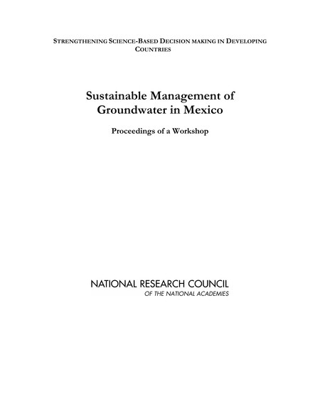 Cover: Sustainable Management of Groundwater in Mexico: Proceedings of a Workshop