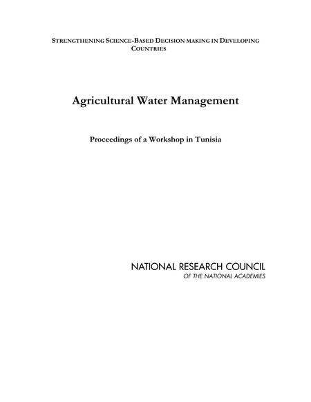 Cover: Agricultural Water Management: Proceedings of a Workshop in Tunisia