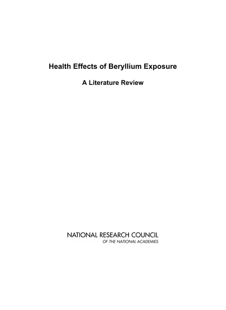 Cover: Health Effects of Beryllium Exposure: A Literature Review