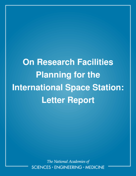 On Research Facilities Planning for the International Space Station: Letter Report