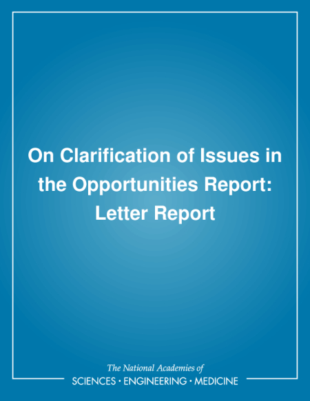 On Clarification of Issues in the Opportunities Report: Letter Report