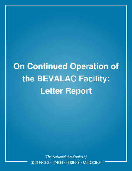 Cover: On Continued Operation of the BEVALAC Facility: Letter Report