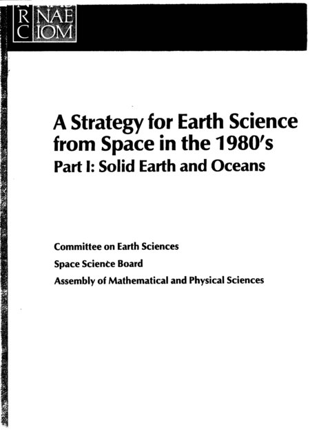 A Strategy for Earth Science from Space in the 1980s--Part I: Solid Earth and Oceans