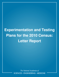 Experimentation and Testing Plans for the 2010 Census: Letter Report