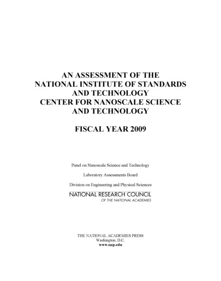 An Assessment of the National Institute of Standards and Technology Center for Nanoscale Science and Technology: Fiscal Year 2009