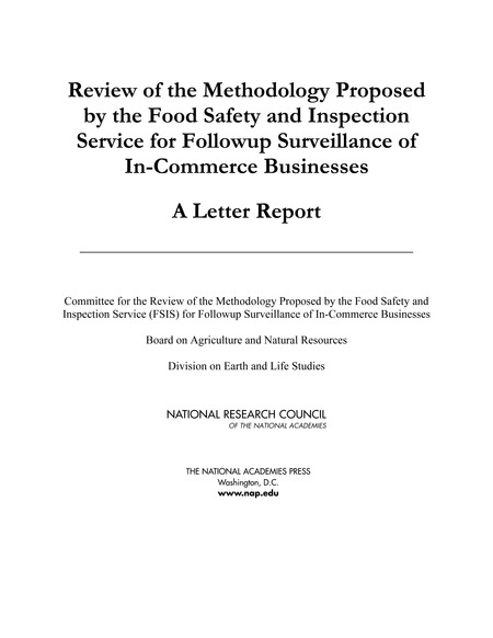 Review of the Methodology Proposed by the Food Safety and Inspection Service for Followup Surveillance of In-Commerce Businesses: A Letter Report