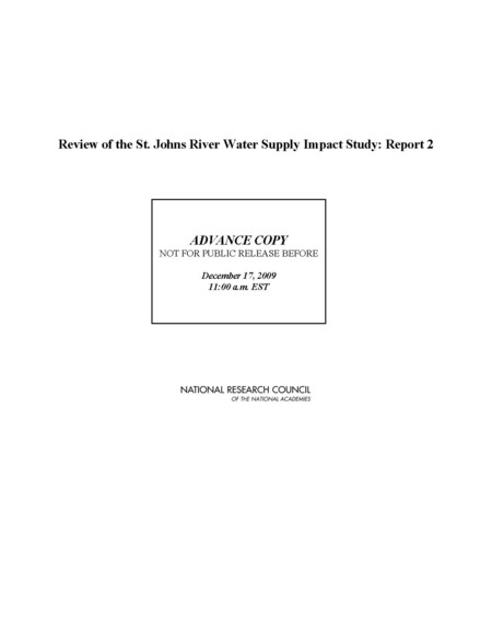 Cover: Review of the St. Johns River Water Supply Impact Study: Report 2
