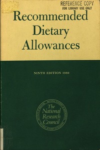 Cover Image: Recommended Dietary Allowances