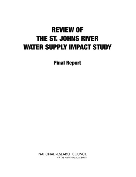 Cover: Review of the St. Johns River Water Supply Impact Study: Final Report