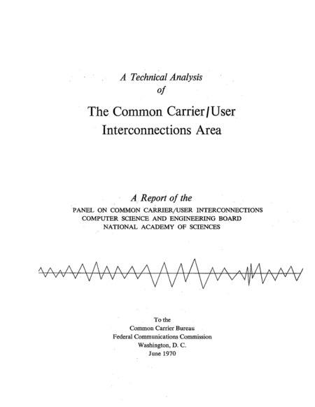 A Technical Analysis of the Common Carrier/User Interconnections Area
