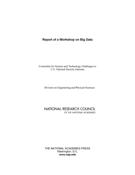 Cover: Big Data: A Workshop Report