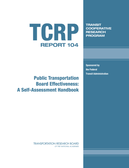 Public Transportation Board Effectiveness: A Self-Assessment Handbook