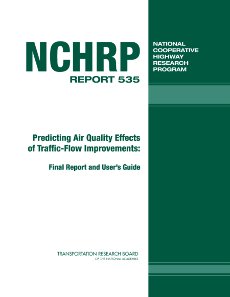 Cover: Predicting Air Quality Effects of Traffic-Flow Improvements: Final Report and User's Guide